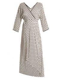 Honeycomb dot-print asymmetric-hem crepe dress at Matches